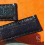 Vintage 70's Swiss Made Leather plastic waterproof alligator style black color watch strap 16mm Ref 109S 16M