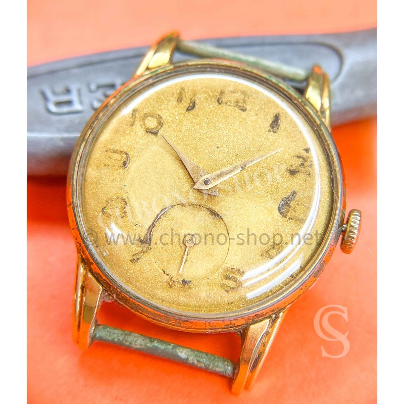 Enicar Montre homme 30mm vintage 1953 Enicar plaquée or jaune version Enicar ultrasonique à restaurer