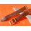 BRACELET MONTRES SIMILI CUIR CROCODILE 16mm EXTRA FIN COULEUR CHOCOLAT MADE IN FRANCE BOUCLE ARDILLON
