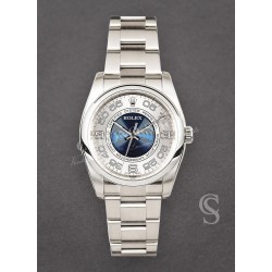 Rolex Genuine Luminova tutone grey metallic blue concentric circle oyster Perpetual 116034,116000,116008 Cal 3130