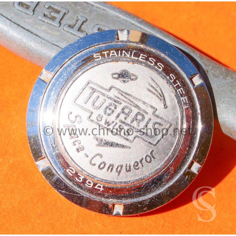 Tugaris Swiss Space Conqueror 2394 vintage watch spare Ssteel caseback for sale Tugaris Swiss Space Conqueror 2394 vintage watch spare Ssteel caseback for sale