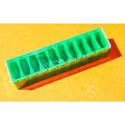 Rolex Rare Watchmakers green oblong plastic Storage tools spares, accessories, movements Genuine Collector Case storage box