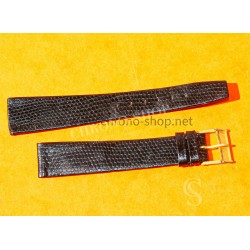 Vintage Swiss made lizard strap Mens Vintage watch Lizard strap black color Luxury Leather Watch Strap 16mm