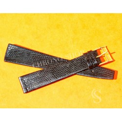 Vintage Swiss made lizard strap Mens Vintage watch Lizard strap black color Luxury Leather Watch Strap 16mm