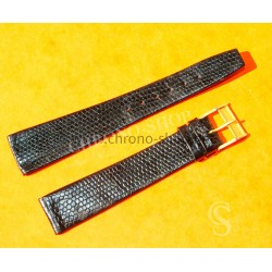Vintage Swiss made lizard strap Mens Vintage watch Lizard strap black color Luxury Leather Watch Strap 16mm