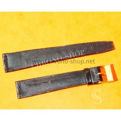 Vintage Swiss made lizard strap Mens Vintage watch Lizard strap black color Luxury Leather Watch Strap 16mm