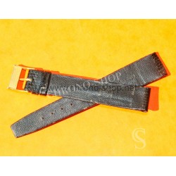 Vintage Swiss made lizard strap Mens Vintage watch Lizard strap black color Luxury Leather Watch Strap 16mm