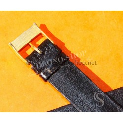 Vintage Swiss made lizard strap Mens Vintage watch Lizard strap black color Luxury Leather Watch Strap 16mm