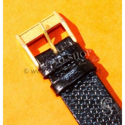 Vintage Swiss made lizard strap Mens Vintage watch Lizard strap black color Luxury Leather Watch Strap 16mm