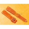 BRACELET VINTAGE CUIR 20mm MONTRES ANCIEN CUIR COULEUR MARRON TABAC AVEC PATINE ORANGE FEU