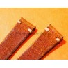 BRACELET VINTAGE CUIR 20mm MONTRES ANCIEN CUIR COULEUR MARRON TABAC AVEC PATINE ORANGE FEU
