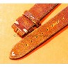 BRACELET VINTAGE CUIR 20mm MONTRES ANCIEN CUIR COULEUR MARRON TABAC AVEC PATINE ORANGE FEU