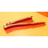 BRACELET VINTAGE CUIR 20mm MONTRES ANCIEN CUIR COULEUR MARRON TABAC AVEC PATINE ORANGE FEU