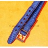 VINTAGE 70's RARE BRACELET NATO MONTRES DAMES 8mm COULEURS BLEU ET NOIR