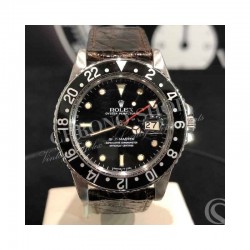 ROLEX GMT 1675 VINTAGE LUNETTE ACIER ROTATIVE BIDIRECTIONNELLE MONTRES ANCIENNES GMT MASTER 1675, 16750