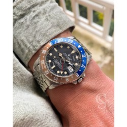 ROLEX GMT 1675 VINTAGE LUNETTE ACIER ROTATIVE BIDIRECTIONNELLE MONTRES ANCIENNES GMT MASTER 1675, 16750