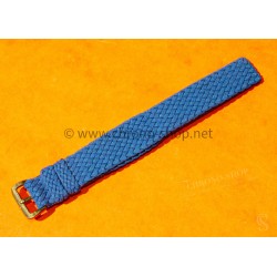 Vintage 70's Nato Braided Perlon Strap Womens Collectable 14mm New Old Stock Ladies Nylon Nato Strap blue color Watch strap