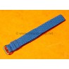 Vintage 70's Nato Braided Perlon Strap Womens Collectable 14mm New Old Stock Ladies Nylon Nato Strap blue color Watch strap