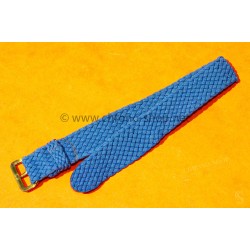 Vintage 70's Nato Braided Perlon Strap Womens Collectable 14mm New Old Stock Ladies Nylon Nato Strap blue color Watch strap
