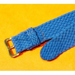 Vintage 70's Nato Braided Perlon Strap Womens Collectable 14mm New Old Stock Ladies Nylon Nato Strap blue color Watch strap
