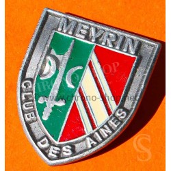 Vintage Badge broche acier Meyrin 1975 suisse Club des ainés