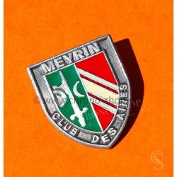 Switzerland original Vintage steel shield badge / brooch Meyrin 1975 Club des ainés