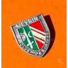 Switzerland original Vintage steel shield badge / brooch Meyrin 1975 Club des ainés