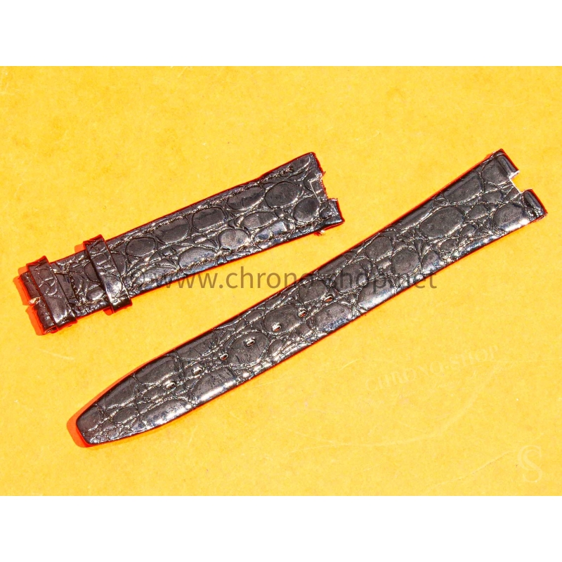 Bracelet cuir crocodile 18mm Swiss made vintage montres anciennes Bracelet cuir crocodile 18mm Swiss made vintage montres anciennes
