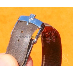 BRACELET CUIR MONTRES SIGNE ADARTH GENEVE MONTRES AUTHENTIQUE CUIR AGNEAU MARRON 17mm EXTRA FIN