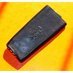 Yves Saint Laurent Paris Authentique Porte-clés en cuir couleur noir vintage des années 80
