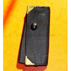 Yves Saint Laurent Paris Authentique Porte-clés en cuir couleur noir vintage des années 80