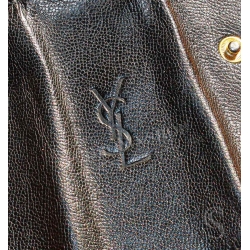 Yves Saint Laurent Paris Authentique Porte-clés en cuir couleur noir vintage des années 80