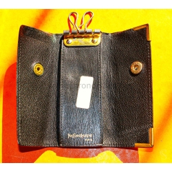 Yves Saint Laurent Paris Authentique Porte-clés en cuir couleur noir vintage des années 80