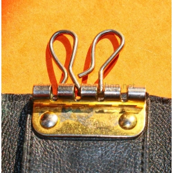 Yves Saint Laurent Paris Authentique Porte-clés en cuir couleur noir vintage des années 80