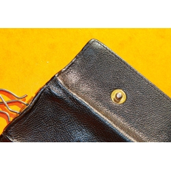 Yves Saint Laurent Paris Authentique Porte-clés en cuir couleur noir vintage des années 80
