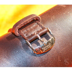 Authentic PIAGET, THE SECRET GARDEN Memo Note Pad Wallet Roll Leather Brown purple color tin tang buckle