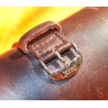Authentic PIAGET, THE SECRET GARDEN Memo Note Pad Wallet Roll Leather Brown purple color tin tang buckle