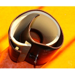 Authentic PIAGET, THE SECRET GARDEN Memo Note Pad Wallet Roll Leather Brown purple color tin tang buckle