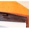 Authentic PIAGET, THE SECRET GARDEN Memo Note Pad Wallet Roll Leather Brown purple color tin tang buckle