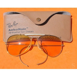 Ray Ban Ambermatic Collector vintage Lunettes de soleil 1960's Vintage Bausch & Lomb Ray-Ban Ambermatic Tireur, pilote