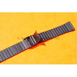 Vintage 80's stainless steel watch bracelet in a PVD black finish 18mm lugs mint condition