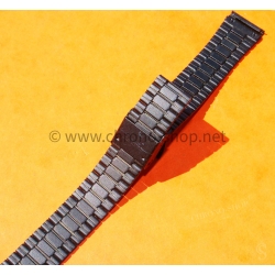 ORIGINAL BRACELET PVD NOIR VINTAGE 80's MONTRES ACIER MAILLONS PLIES 18mm