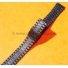 ORIGINAL BRACELET PVD NOIR VINTAGE 80's MONTRES ACIER MAILLONS PLIES 18mm