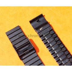 ORIGINAL BRACELET PVD NOIR VINTAGE 80's MONTRES ACIER MAILLONS PLIES 18mm