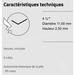 ETA E01.001 Mouvement suisse ETA de montre quartz V8 ETA.E01.001