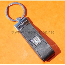 ULYSSE NARDIN RARE GENUINE BLACK LEATHER SWAROVSKI CRYSTAL STONES KEY RING KEYCHAIN PROMOTIONAL
