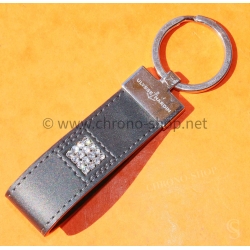 ULYSSE NARDIN RARE GENUINE BLACK LEATHER SWAROVSKI CRYSTAL STONES KEY RING KEYCHAIN PROMOTIONAL