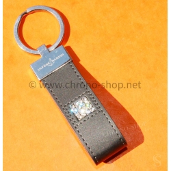 ULYSSE NARDIN RARE GENUINE BLACK LEATHER SWAROVSKI CRYSTAL STONES KEY RING KEYCHAIN PROMOTIONAL