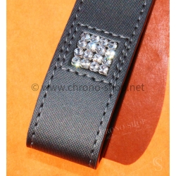 ULYSSE NARDIN RARE GENUINE BLACK LEATHER SWAROVSKI CRYSTAL STONES KEY RING KEYCHAIN PROMOTIONAL