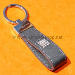 ULYSSE NARDIN RARE GENUINE BLACK LEATHER SWAROVSKI CRYSTAL STONES KEY RING KEYCHAIN PROMOTIONAL